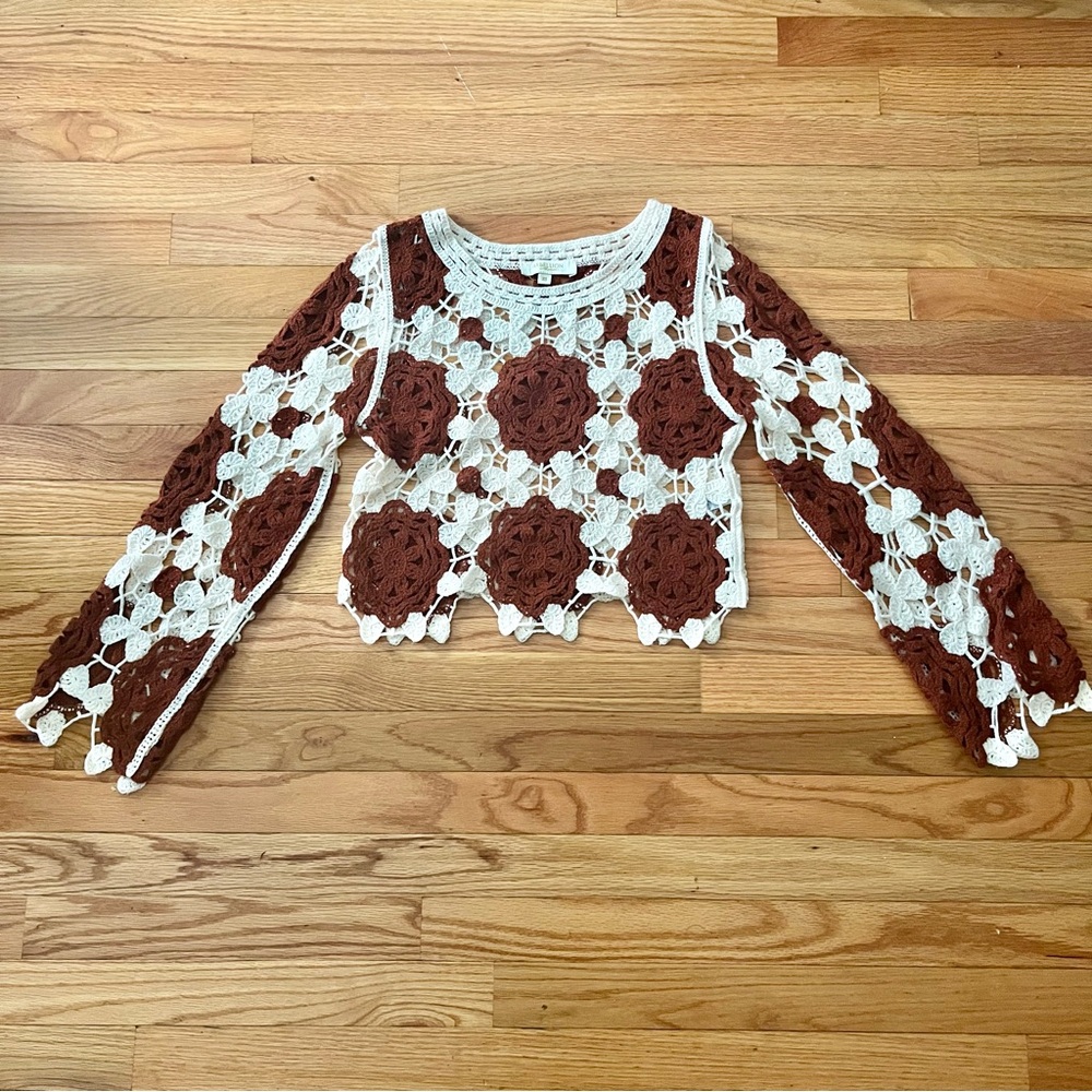 Crochet long sleeve crop top - Size XS - Picture 5 of 5